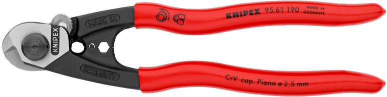 KNIPEX Wire Rope Cutter - 190mm Ø2.5/4/5/7mm