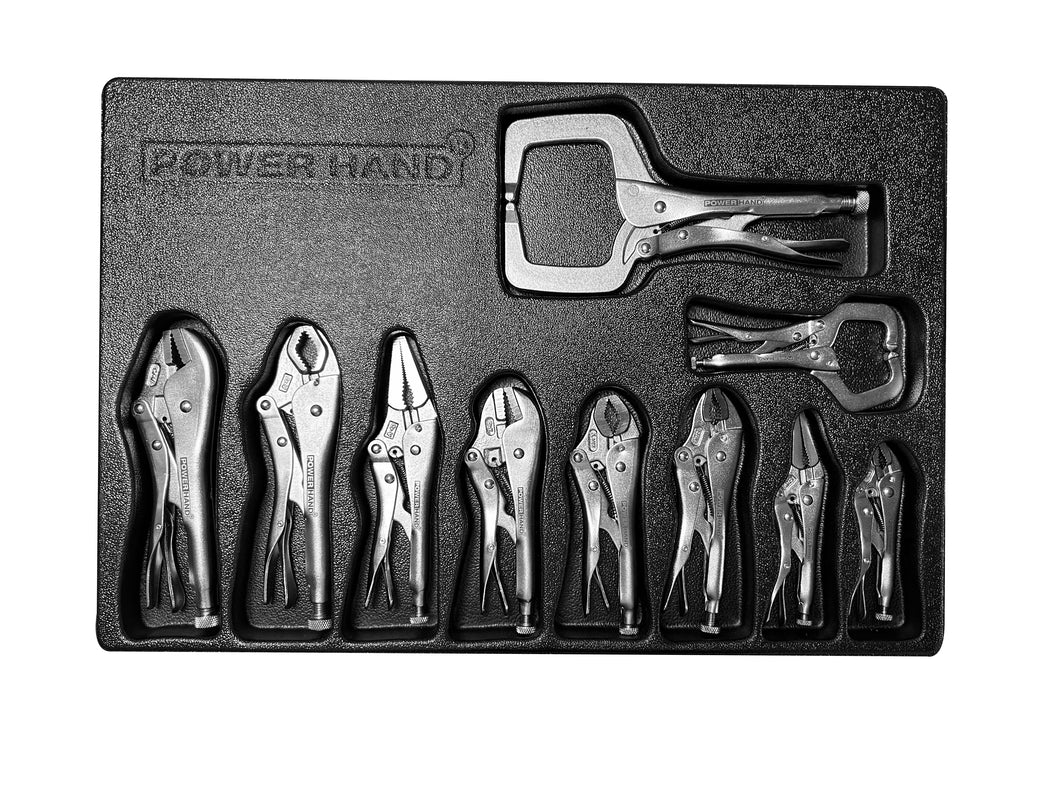POWERHAND 10Pc Locking Pliers Set in Blow Moulded Tray
